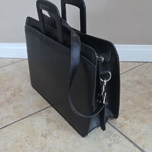 Gently used stylish Jack Georges Black Leather Briefcase